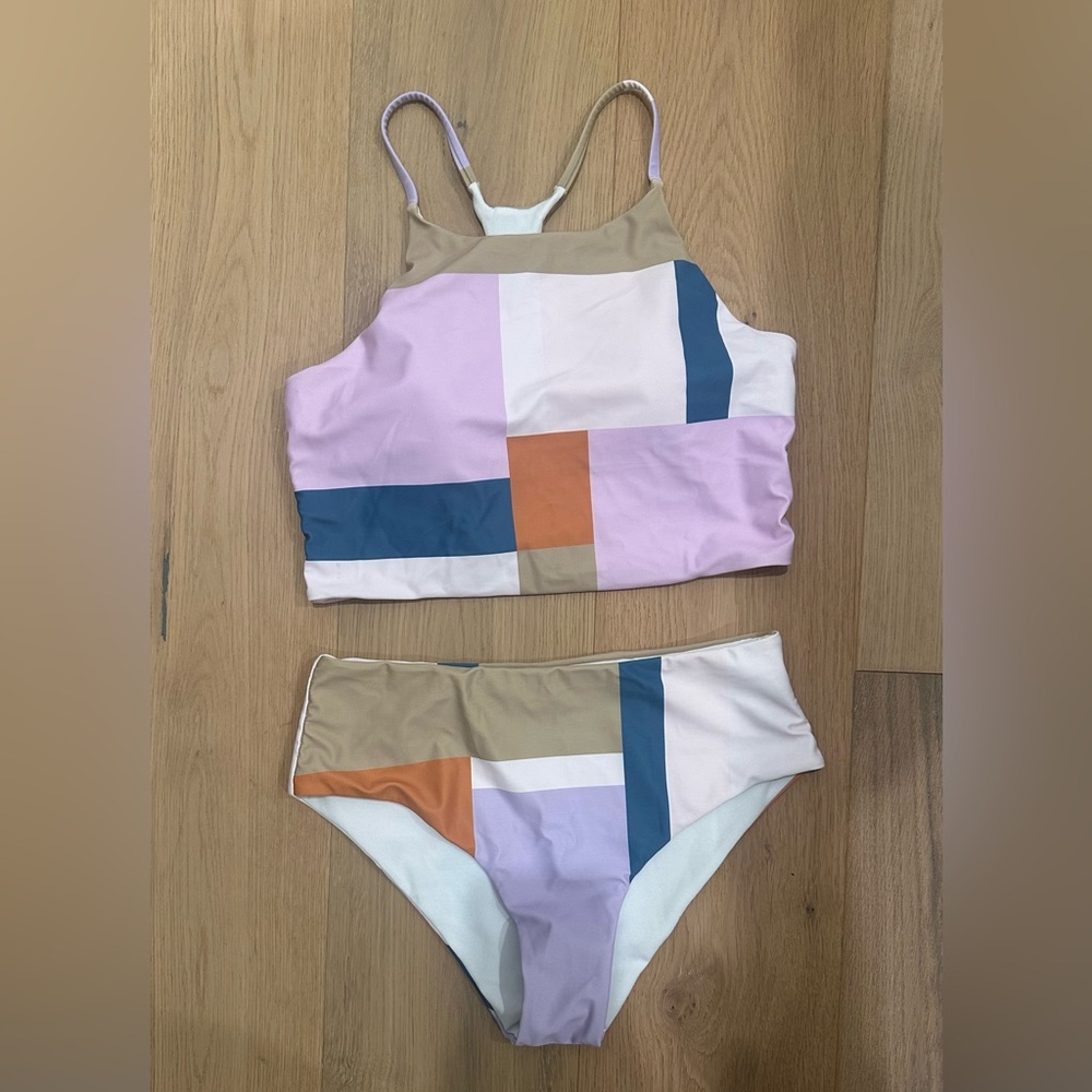 Colorblock Bikini Set